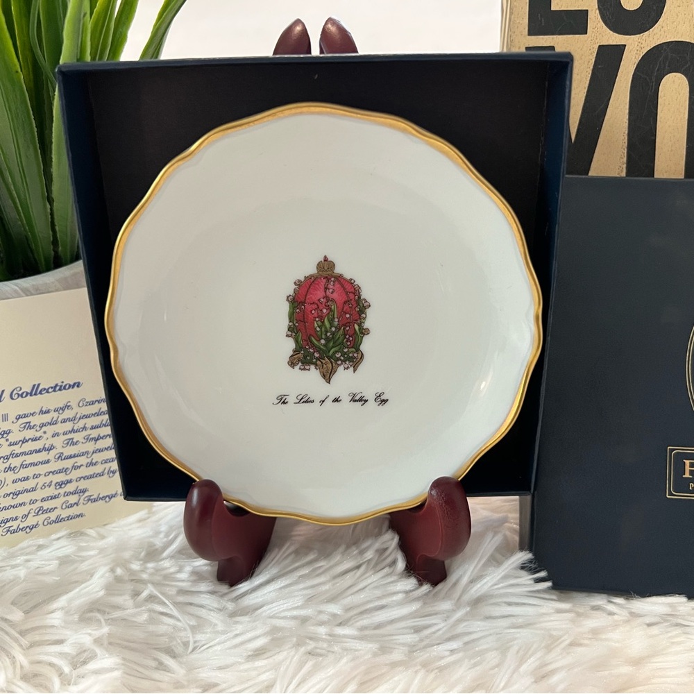 Authentic Faberge Imperial The Lilies of the Valley Limoges Petite Canope Plate